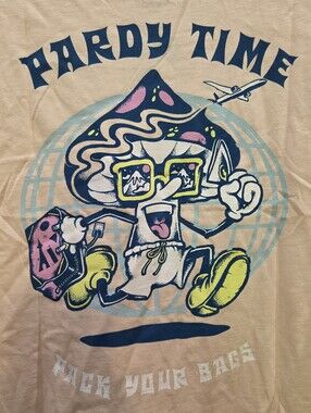 NWT | Pardy Time Mushroom"Pack Your Bags" Trippy Tee | Large